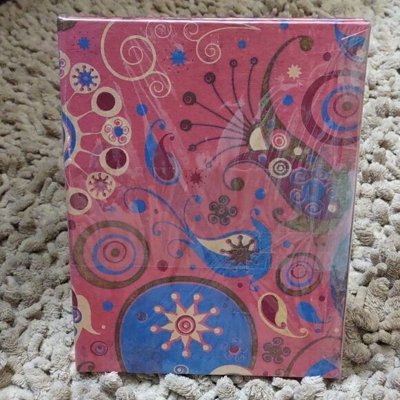 New Cane & Bamboo Pink‎ Blue Paisley 4x6 Double Photo Frame Hand Crafted - Picture 2 of 7